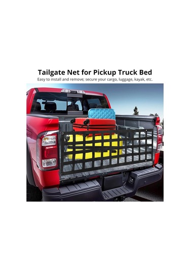 Jeehugo Chevrolet, Ford, Toyota, Ram İçin 4 Kanca İle Kolay Kurulumlu 60x18 İnç Polyester Arka Yük Bölgesi Ağ Bandı