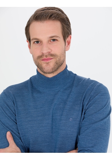 Pierre Cardin Erkek Mavi Triko Kazak 50257313-vr036 Mavi