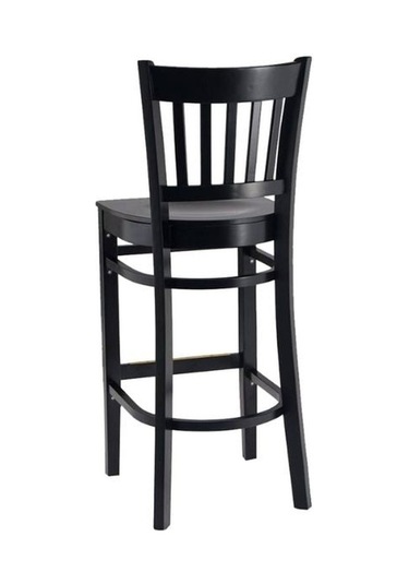 Roma Ahşap Bar Sandalyesi Siyah