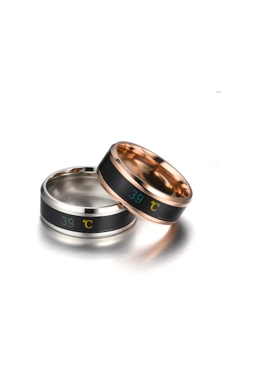Gümüş Paslanmaz Çelik Sıcaklık Halkası Vücut Sıcaklığı Akıllı Sıcaklık Algılama Titanyum Çelik Çift Yüzük Gümüş Gümüş Paslanmaz Çelik Sıcaklık Halkası Vücut Sıcaklığı Akıllı Sıcaklık Algılama Titanyum Çelik Çift Yüzük Gümüş