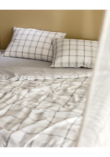 Madame Coco  Aluin King Size Ranforce Baskılı Nevresim Takımı Nt0000000312 Gri