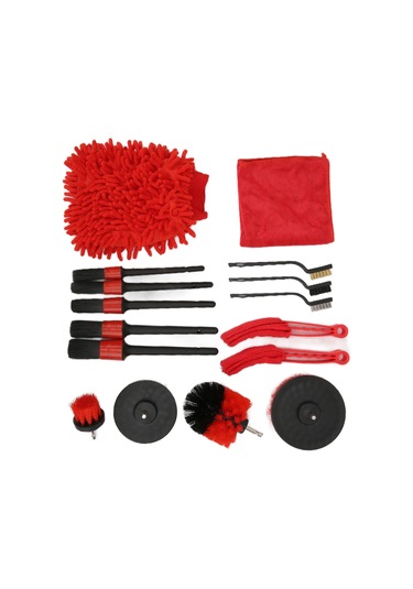 Elektrikli Matkap İçin 16 Adet Araba Temizleme Fırçası Seti, Kamyon, Bisiklet, Lastik, Egzoz, Tampon Ve Çamurluk İçin