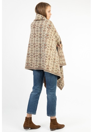 Uludağ Triko Kadın Çiçekli Kilim Desen Şal (500112958)