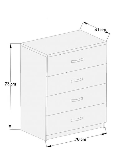 Ae 1045 Açelya 4 Çekmeceli Lüks Şifonyer Komodin Beyaz/sonomo