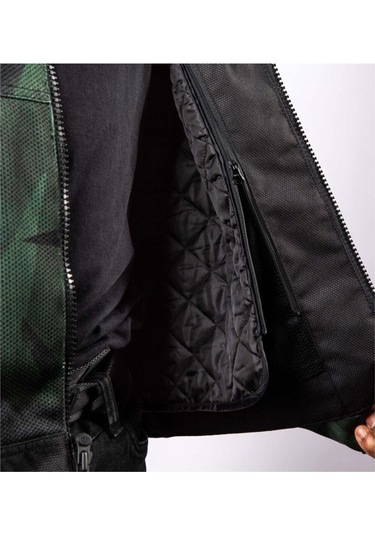 Icon Overlord 3 Mesh Camo Korumalı Motosiklet Montu Siyah Yeşil