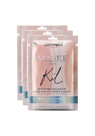 Dermokil Siyah Nokta Sivilce Karşıtı Yüz Maskesi 15 ml x 3 Adet