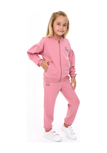 Toontoy Kız Çocuk Baskılı Eşofman Takım Gül Kurusu