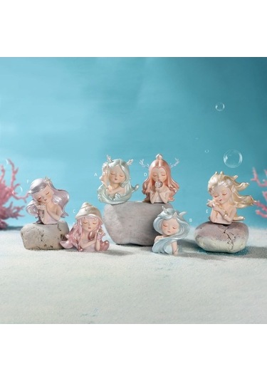 Opulentliving Ofis Dekorasyonu Sevimli Küçük Kız Figürü Doğum Günü Hediyesi 8 Cm Reçine Küçük