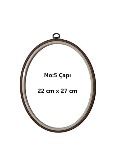 Nurge Ahşap Görünümlü Pano Kasnak Oval (Numara Seçenekli)