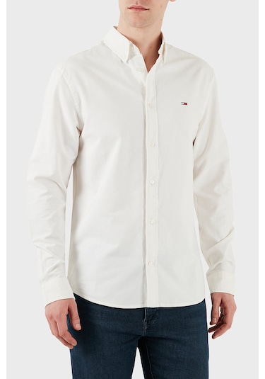 Tommy Jeans Erkek Gömlek Dm0dm21298 Ybl Beyaz Beyaz