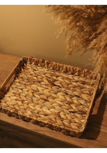 Hasır Su Sümbülü Dikdörtgen Tepsi Geniş Boy Diğer