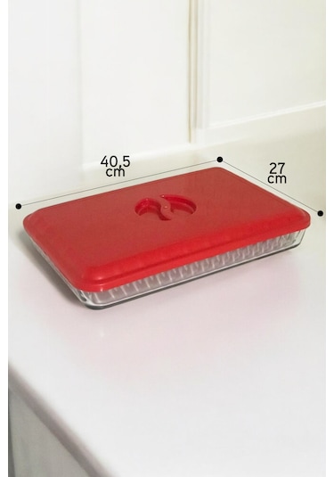 İronika Plastik Borcam Kapağı Dikdörtgen Kırmızı