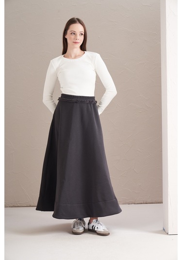 3 İplik Şardonlu Daire Etek Antrasit Antrasit