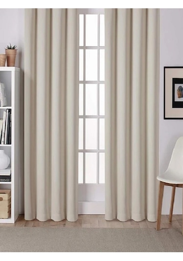 Ceylan Home Atlas Saten Güneşlik Perde Her Ölçüde Özel Dikim Krem 001