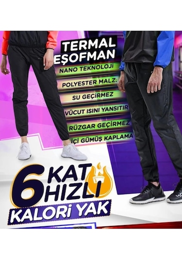 Altıs Termal Sauna Eşofman - ya Yardımcı Ve Terleten Siyah