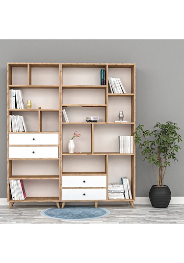 Ay Çekmeceli Kitaplık Mdf Siyah