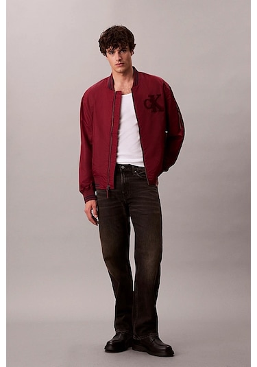 Erkek Tipped Hero Classic Fit Su İtici Bomber Mont - Bordo Renaissance Red