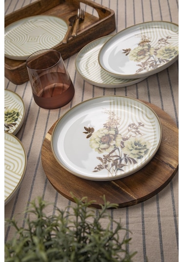 Kütahya Porselen Moderna 6 Kişilik 19 Cm Pasta Takımı Nostalji