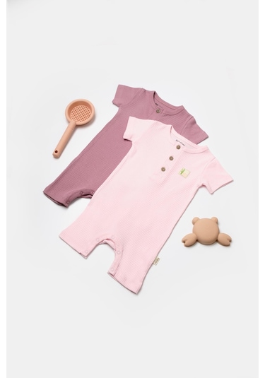 BabyCosy 2 Li Kısa Kollu Tulum Csyb9036 001