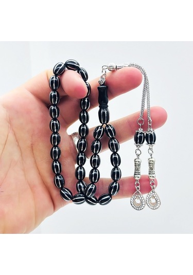 Beyzi Kesim Karpuz Dilimi İşlemeli Gürcistan Oltu Taşı Tesbih