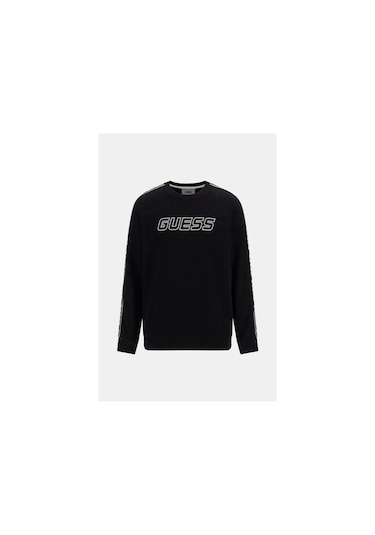 Guess Erkek Önde Logolu Sweatshirt Siyah
