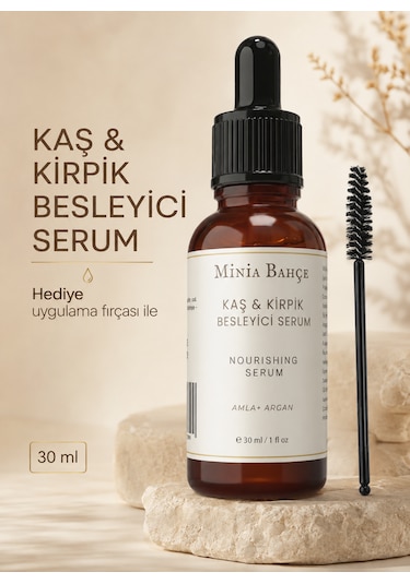 Minia Bahçe Kaş Ve Kirpik Bakım Serumu 30 Ml Fırça Hediyeli Bitkisel Yağ Bakımı
