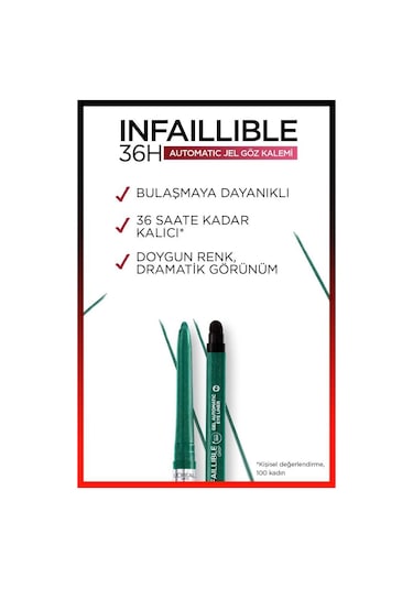 L'Oreal Paris Infaillable Automatic Jel Göz Kalemi Zümrüt Yeşili