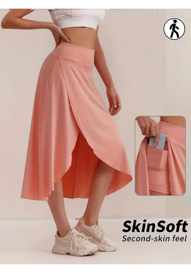 Kadın Cep Detay Taytlı Sandy Etek Pembe