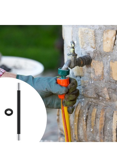 Suntek Balkon, Banyo, Mutfak Için Esnek Su Musluğu Borusu Uzatma Siyah