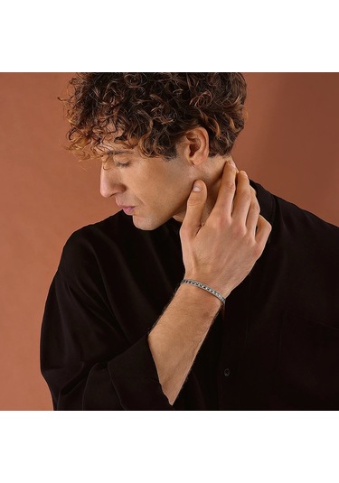 925 Ayar Gümüş Kurukafa Motifli Unisex Kelepçe Bileklik Gümüş