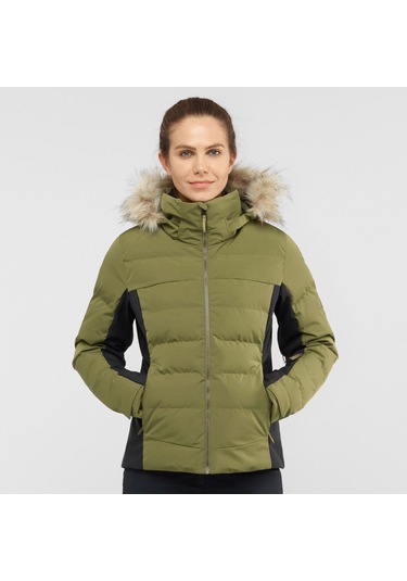 Salomon Stormcozy Jacket W Kadın Kayak Ceketi LC1382000 Yeşil