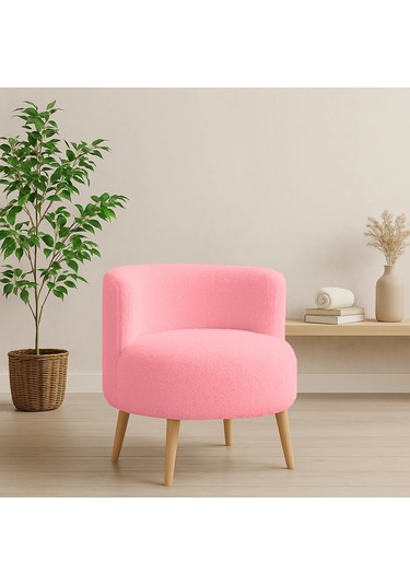 Sydney Berjer - Welsoft Kumaş Modern Tekli Koltuk - Pembe Pembe