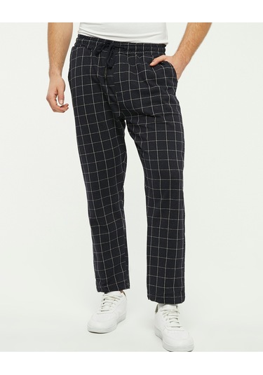 Bella Dossi Ekose Desen Spor Pantolon Lacivert