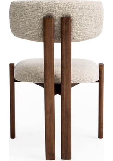 Espoo İskandinav Ahşap Bohem Sandalye Ceviz - Beyaz