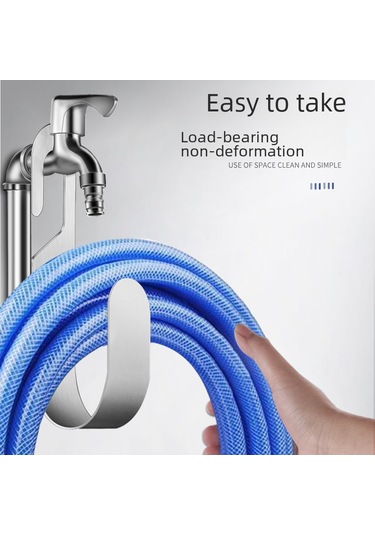 Mufunye 304 Paslanmaz Çelik Bahçe Hortumu Depolama Rafı - Dışarıda/içeride Kullanım, Su Musluğu Kanca, Organize Edici Tutucu Beyaz Dairesel Tel Tipi