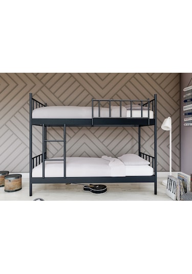 Metalia Gm 126 Ayrilabilir Çiftli Ranza Siyah 90x190