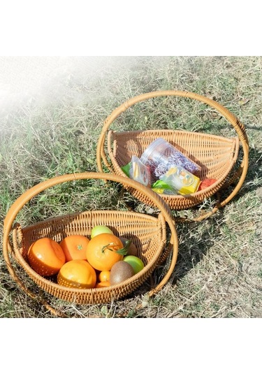 Pazly Suntek Pp Malzeme Sağlam Atıştırmalık Ekmek Ve Meyve Sepeti Açık Kahverengi Açık Kahverengi
