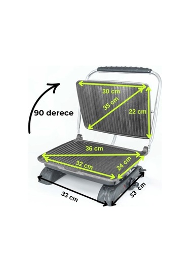 Dökümix Demir Döküm Gri 1800 Watt 4-6 Dilim Ev-sanayi-büfe Tipi Tost Makinası Ve Izgara