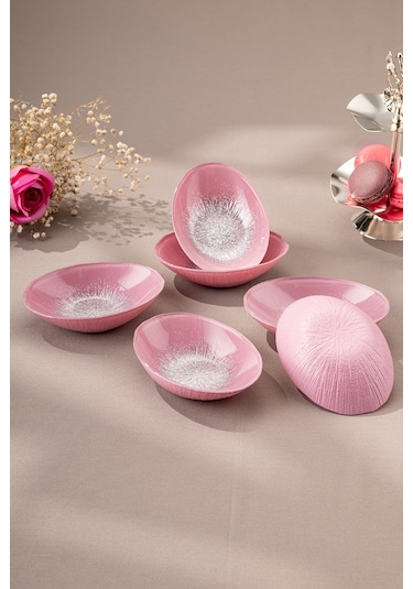 Emsan Pastel 6 Parça Cam Gondol 12 Cm Pembe Pembe