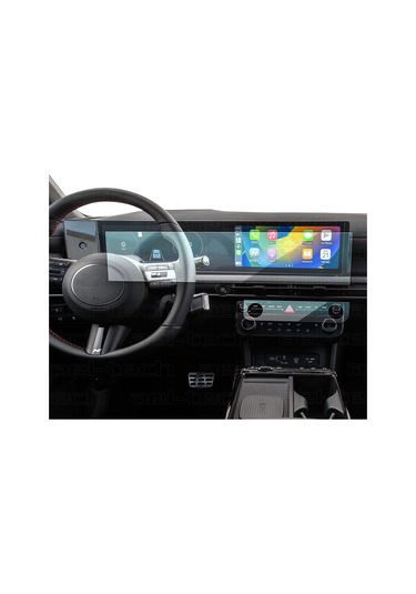 Hyundai Tucson 2024-2025 Uyumlu 12.3 İnç Navigasyon Ve Klima Kontrol 9h Nano Ekran Koruyucu 2'li Set