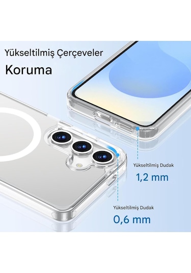 Samsung Uyumlu S25 Şeffaf Magsafe Kılıf Safe Şeffaf