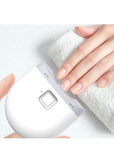 Ev İçi Mini Elektrikli Tırnak Kesici - Işıklı Hassas Kesici, 2 Hızlı Ayar, 80g Taşınabilir, Yetişkin-çocuk Güvenli Tırnak Düzenleyici Beyaz Beyaz
