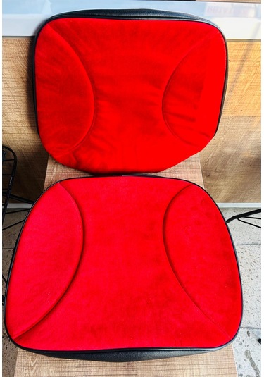 Massey Ferguson 240 Traktör Desenli Branda Ve Düz Kırmızı Koltuk Kılıfı Takım