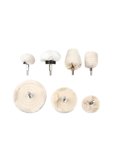 Geeroyoo 6.35mm Pamuklu Yün Cila Tekerlek Seti, 7 Parça - Hızlı Ve Etkili Parlatma