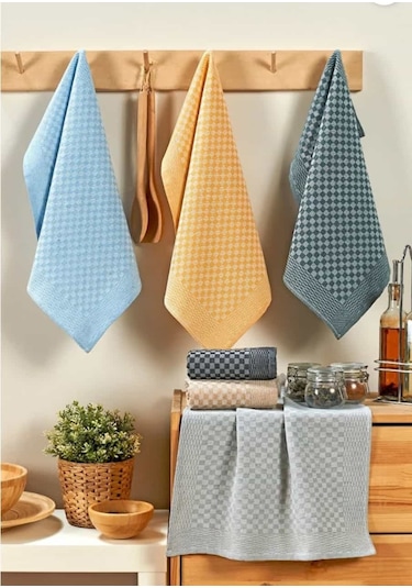 6 Lı Set Buldan Mutfak Kurulama Bezi, Peçete, El Bezi 40x60 Karma