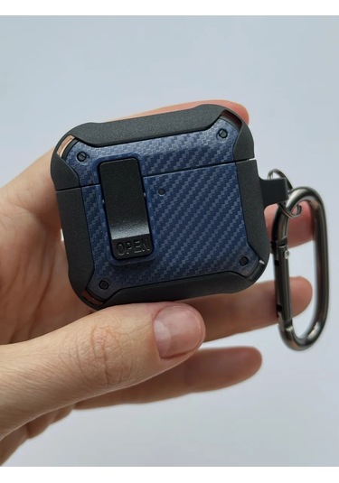 Life Tech. Airpods Uyumlu 4 İçin Koruyucu Kılıf, Karabinalı Kılıf 396531876 Mavi