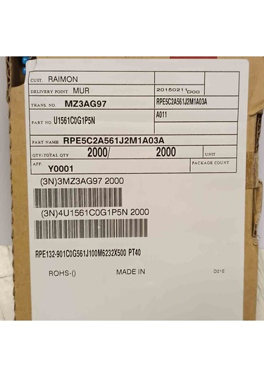 Rpe5c2a561j2m1a03a 560pf 100v 5mm Multi Kondansatör 100 Adet