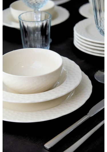 Porser Costa Transparan Yemek Takımı 6 Kişilik 24 Parça Cos24yk Krem