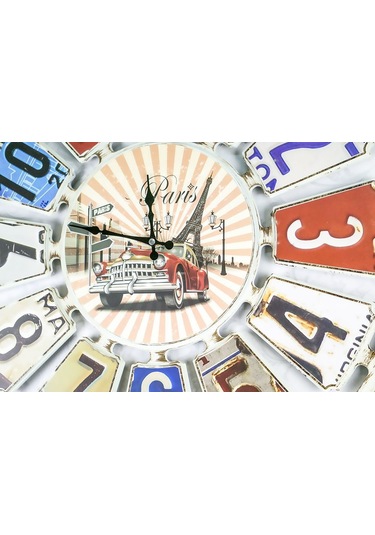 Galaxy 732-5 Büyük Boy Dekoratif Paris Eskitme Duvar Saati