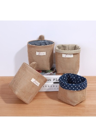 Dancemonkey Yıkanabilir Pamuk Saklama Organizatörü Mutfak Mavi Keten Asılı Çanta Cbtx Çok Renkli